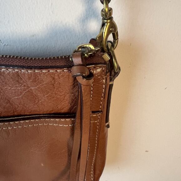 FOSSIL Women's Emma East West Leather Crossbody Cross Body Bag Baguette 10”x8” - Picture 7 of 14